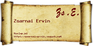 Zsarnai Ervin névjegykártya